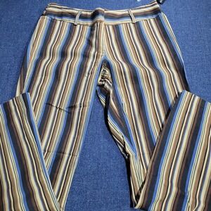 Emergency Exit Striped Pants Women's Size 15 Brown Blue Khaki Retro vintage